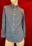 BNWT BEVERLY HILLS POLO CLUB Men's Blue Check Cotton Shirt. Long Sleeve. Size S