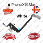 New iPhone XS Max Charging Port Flex Headphone Jack Mic Replacement White