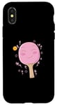 Coque pour iPhone X/XS Truelle de ping-pong rose tennis de table fille femme