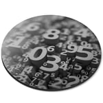 Round Mouse Mat (bw) - Blue Number Art Maths Physics  #35091