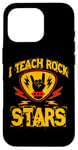 Coque pour iPhone 16 Pro J'enseigne le rock aux stars du rock, professeur de musique, Rock On Graphic