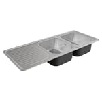 Evier en inox 2 bacs + égouttoir EVINOX 115 cm x 48 cm