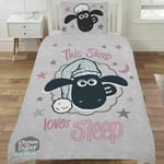 Shaun the Sheep Love Sleep Single Duvet Cover Reversible Bedding Set