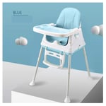 WGXQY High Chair,3-In-1 Portable Highchair,Toddler Booster Seat,Baby Feeding Chair with Tray (Blue),C