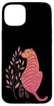 iPhone 15 Plus Pink Orange Tiger Wild Animal Jungle Floral Boho Preppy Art Case