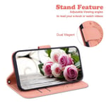 Yhteensopiva Motorola Moto Edge Plus 2022 lompakkokotelon kanssa Flip Pu Nahka Emboss Rose Flowers Magneettinen tukijalustan korttipaikan kansi - vaaleanpunainen