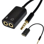 Gold Plated Headphone Audio Splitter Cable Adapter For iPhone, iPad & Laptops