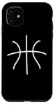 Coque pour iPhone 11 Ballon de basket minimaliste noir et blanc