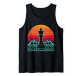 King Chess Piece Retro Vintage Gaming 80s Style Futuristic Tank Top