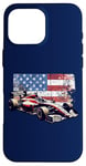 iPhone 16 Pro Max Vintage Auto Racing Car American Flag 4th of July, Auto Race Case