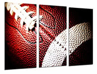 Tableau photo sport ballon rouge rugby football américain ballon dimension totale 97 x 62 cm XXL