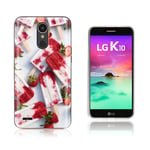 LG K10 2017 softlyfit kohokuvioitu TPU tapauksessa - Mansikka Jäätelöt Punainen