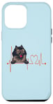 Coque pour iPhone 12 Pro Max EKG de battements de cœur pour chiens Wolf Spitz Funny Dogs My Cardio