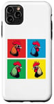 iPhone 11 Pro Max Colorful Cool Chicken Art, Crazy Chicken Rooster Family Case