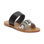 Minnetonka Femme Natica Sandales Peeptoe, Black Snake, 40 EU