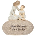 Stone Sentiment Pebble Mum Figurine The Heart Of The Family