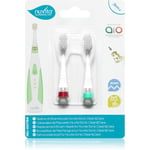 Nuvita Sonic Clean&Care Replacement Brush Heads Erstatningshoveder til batteridrevet sonisk tandbørste til babyer Sonic Clean&Care Medium Red/Green 2 stk.
