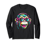 Rave Music, Chimp Lover, Colorful Raver, DJ, Raving Outfits Long Sleeve T-Shirt