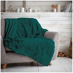 GC GAVENO CAVAILIA Teddy Fleece Throws For Sofas, Fluffy Bed Blankets, Snuggle Warm Throw Blanket, Green, 150X200 Cm