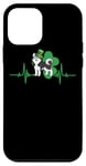 Coque pour iPhone 12 mini Husky Dog Heartbeat Leprechaun Hat Shamrock St Patricks Day