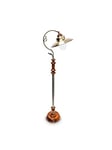 Relaxdays 10018488 Lampadaire Lampe sur pied en design art nouveau hauteur réglable en bois massif et aspect laiton, Fer, E27, 40 W