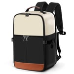 Ltemziiy Bagage Cabine 40 x 20 x 25 pour Ryanair, Sac à Dos de Voyage Bagage à Main Avion Sac à Main sous Le Siège Valise Décontracté École Bureau Sac Ordinateur Portable -Beige