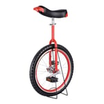 16''/18'' Wheel Girl's Unicycle for 7/8/9/10/12 Years Old Child/Beginner, One Wheel Bike with Skidproof Leakproof Tire, Red/Yellow (Color : A, Size : 18 INCH WHEEL)