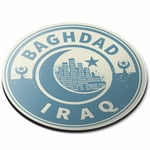 Round Mouse Mat - Iraq Baghdad Blue Travel Office Gift #7444