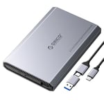 ORICO Boîtier Disque Dur 2.5 Aluminium USB-C 3,2 6Gbps de Boîtier SSD Externe pour 2,5" 3,5" SATA HDD SSD Maximum 6 to avec USB C/A Câble 2-en-1, Prend en Charge UASP (DD25C3)