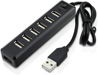 Premium 7 Ports Usb Hub Expansion Usb 2.0 À Grande Vitesse Hub Multi Switch Usb Switch Cable Adapter Pour Ps3, Xbox, Wii, Pc, Mac, Ordinateur Portable, Note Book, Mac Livre, Net Bo[PCZ231483]