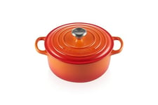 Le Creuset Signature Enamelled Cast Iron Round Casserole Dish With Lid, 20 cm, 2.4 Litre, Volcanic, 21177200902430