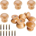 10 Pièces Bouton de Meuble Bois Vintage Tiroir de Porte Poignée en Bois Poignées de Meubles en Bois Naturel Boutons de Porte Rond Boutons de Tiroir avec Vis pour Maison Placard Armoire