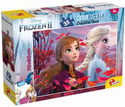 Liscianigiochi- Disney Frozen Lisciani-Maxi 2, 82155, Puzzle Double Face 35 pièces La Reine des Neige