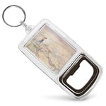 Acrylic Bottle Opener Keyring  - Female Lone Traveller Map Hiking  #21526