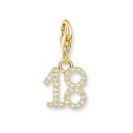 Thomas Sabo 2139-414-39 Gold-Plated Charm Pendant Number 18 Jewellery