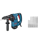 Bosch Professional Perforateur GBH 3-28 DFR (800 W, Force de Frappe Maxi : 3,1 J, Mandrin Interchangeable SDS Plus) + Assortiment de 8 Coffret de forets SDS plus (pour le béton)