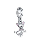 shangwang 1pc Silver Bear Puppy Girl Beads Suitable For Pandora Bracelet Make Gifts For Women Jewelry Diy A2167