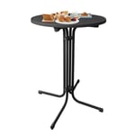 Runt hopfällbart högt bord Ø 79cm Fällbart bistrobord 110cm högt Barbord utomhus Gastronomi för trädgård, café,