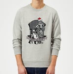 Star Wars Happy Holidays Droids Grey Christmas Jumper - L