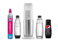 Sodastream Duo Sparkling Water Maker Machine - White + Set of 6 x Pepsi Max concentrates, Sugar-Free