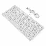 Mini Slim USB Wired Keyboard For PC Laptop Apple Mac Desktop UK Layout White UK