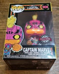 #908 Captain Marvel (Blacklight) - Marvel Funko POP with POP Protector