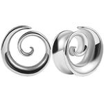 Vankula Ecarteur Oreilles 1 Paire Selle Plug Tunnel Spiral en Acier Inoxydable étirement Piercing Bijoux pour Femmes Hommes 16mm(5/8") Argent