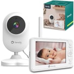 lionelo Babyline 6.2 Babyphone avec Caméra Full HD Écran 5” Portée jusqu'à 200m Communication bidirectionnelle Mode Nuit Alarme Capteur de Mouvement et de Température Fonction VOX Berceuses