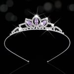 CQBB Prinsessa Silver Tiara och Crown Pink Crystal Tiaras Flickor Pageant Crowns Rhinestone Födelsedagshuvudbonad för Barn (Lila)