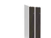 Garderob 2x300 mm Lutande tak 2-delad pelare Z-dörr Laminatdörr Nocturne trä Cylinderlås