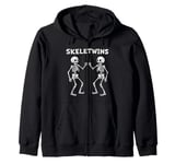 Skeletwins Matching Halloween Twins Funny Skeletons Boy Girl Zip Hoodie