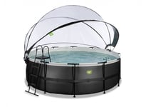 Piscine tubulaire Black Leather ronde 4,27 x 1,22 m avec dôme - Exit Toys