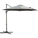 OutSunny Patio Offset Umbrella Grey