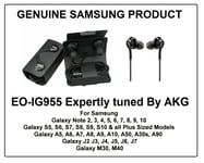 Genuine Samsung Black Wired AKG Handsfree Headphones for Galaxy S8 S9 S10 S10+